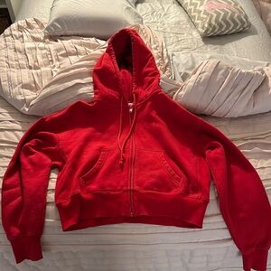Red TNA Half Zip Up Boyfriend Fit